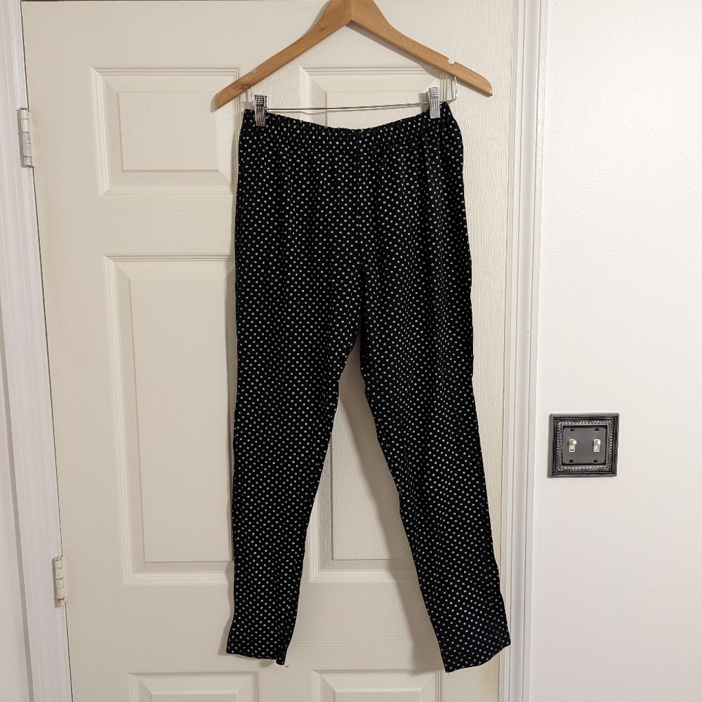 Woman Within Black Polka Dot Casual Cotton Spandex Leggings size 18/20 Tall